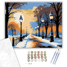 Számfestő.hu Holdfényes Téli Séta - számfestő készlet – 40×50 cm (Keretre feszítve) kreatív és készségfejlesztő