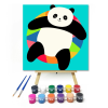 Számfestő.hu Hűsölő Panda - gyerek számfestő készlet – 20×20 cm (Keretre feszítve)