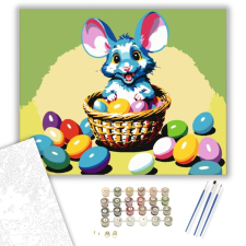 Számfestő.hu Húsvéti Egérke - húsvéti számfestő készlet – 40×50 cm (Keretre feszítve) kreatív és készségfejlesztő