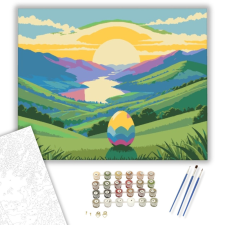 Számfestő.hu Húsvéti Kilátás - húsvéti számfestő készlet – 40×50 cm (Keretre feszítve) kreatív és készségfejlesztő