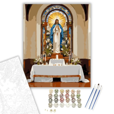 Számfestő.hu Húsvéti Oltár Liliomokkal - számfestő készlet – 60×70 cm (Keretre feszítve) kreatív és készségfejlesztő