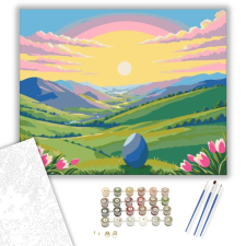 Számfestő.hu Húsvéti Panoráma - húsvéti számfestő készlet – 40×50 cm (Keretre feszítve) kreatív és készségfejlesztő