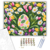 Számfestő.hu Húsvéti Tojás a Virágoskertben - húsvéti számfestő készlet – 40×50 cm (Keretre feszítve)