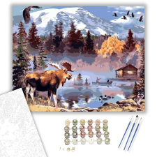 Számfestő.hu Jávorszarvas a parton - számfestő készlet – 40×50 cm (Keretre feszítve) kreatív és készségfejlesztő