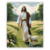 Számfestő.hu Jézus és Bárány Tavaszi Mezőn - számfestő készlet