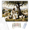 Számfestő.hu Jézus és Bárányok az Olajfa Alatt - számfestő készlet – 40×50 cm (Keretre feszítve)