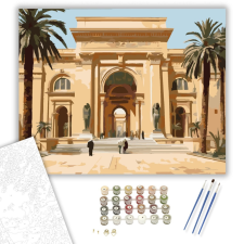 Számfestő.hu Kairói Egyiptomi Múzeum Bejárata - számfestő készlet – 40×50 cm (Keretre feszítve) kreatív és készségfejlesztő