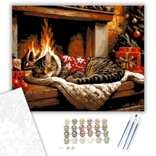 Számfestő.hu Kandalló Melletti Álmodozás - számfestő készlet – 40×50 cm (Keretre feszítve) kreatív és készségfejlesztő