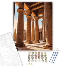 Számfestő.hu Karnak Templom Oszlopcsarnoka - számfestő készlet – 80×100 cm (Keretre feszítve) kreatív és készségfejlesztő