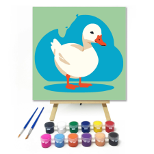 Számfestő.hu Kedves liba - gyerek számfestő készlet – 20×20 cm (Keretre feszítve) kreatív és készségfejlesztő