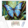 Számfestő.hu Kék Morpho Pillangó Esőerdei Fán - számfestő készlet – 40×50 cm (Keretre feszítve)