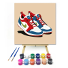 Számfestő.hu Kék-piros sportcipők - gyerek számfestő készlet – 40×40 cm (Keret nélkül)