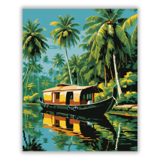 Számfestő.hu Kerala Backwaters Hajózás - számfestő készlet kreatív és készségfejlesztő