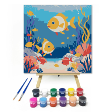 Számfestő.hu Kincsek az óceánban - gyerek számfestő készlet – 20×20 cm (Keretre feszítve) kreatív és készségfejlesztő