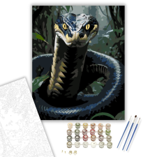Számfestő.hu Királykobra a Dzsungelben - számfestő készlet – 40×50 cm (Keretre feszítve) kreatív és készségfejlesztő