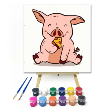 Számfestő.hu Kis Malac - gyerek számfestő készlet – 50×50 cm (Keretre feszítve) kreatív és készségfejlesztő
