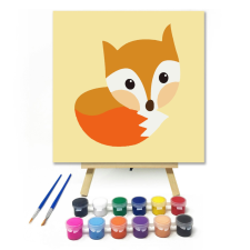 Számfestő.hu Kis Róka - gyerek számfestő készlet – 20×20 cm (Keretre feszítve) kreatív és készségfejlesztő