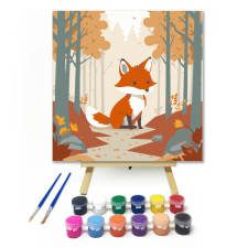 Számfestő.hu Kis Vuk - gyerek számfestő készlet – 20×20 cm (Keretre feszítve) kreatív és készségfejlesztő