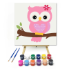 Számfestő.hu Kislány Bagoly - gyerek számfestő készlet – 20×20 cm (Keretre feszítve)