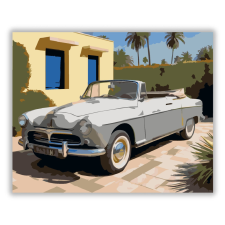 Számfestő.hu Klasszikus Peugeot 403 Cabrio a Pálmafák Alatt - számfestő készlet kreatív és készségfejlesztő