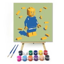 Számfestő.hu Kockák között - gyerek számfestő készlet – 20×20 cm (Keretre feszítve) kreatív és készségfejlesztő