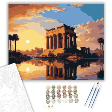 Számfestő.hu Kom Ombo Templom Naplementében - számfestő készlet – 60×70 cm (Keretre feszítve) kreatív és készségfejlesztő