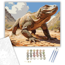 Számfestő.hu Komodói Sárkány a Szavannán - számfestő készlet – 40×50 cm (Keretre feszítve) kreatív és készségfejlesztő