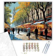 Számfestő.hu La Rambla Barcelonában - számfestő készlet – 60×70 cm (Keretre feszítve) kreatív és készségfejlesztő