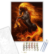Számfestő.hu Lángoló paripa - számfestő készlet – 40×50 cm (Keretre feszítve) kreatív és készségfejlesztő