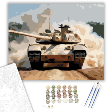 Számfestő.hu Leopard 2A6 Tank Akcióban - számfestő készlet – 40×50 cm (Keretre feszítve) kreatív és készségfejlesztő