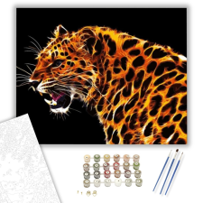 Számfestő.hu Leopárd - számfestő készlet – 40×50 cm (Keretre feszítve) kreatív és készségfejlesztő