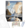 Számfestő.hu London Eye és a Temze Ködös Reggelen - számfestő készlet – 40×50 cm (Keretre feszítve)