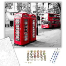 Számfestő.hu Londoni telefonfülke - számfestő készlet – 40×50 cm (Keretre feszítve) kreatív és készségfejlesztő