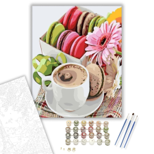 Számfestő.hu Macaron válogatás - számfestő készlet – 40×50 cm (Keretre feszítve) kreatív és készségfejlesztő