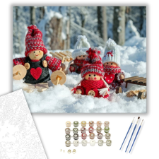Számfestő.hu Manók karácsonya- számfestő készlet – 40×50 cm (Keretre feszítve) kreatív és készségfejlesztő