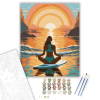 Számfestő.hu Meditáló Nő a Tengeren Aranyórában - számfestő készlet – 60×70 cm (Keretre feszítve)