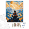 Számfestő.hu Meditáló Nő Hegycsúcson Napkeltekor - számfestő készlet – 40×50 cm (Keretre feszítve)
