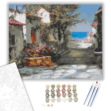 Számfestő.hu Mediterrán Falu - számfestő készlet – 40×50 cm (Keretre feszítve) kreatív és készségfejlesztő