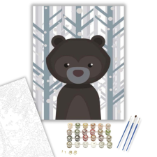 Számfestő.hu Medve a fák között - számfestő készlet – 40×50 cm (Keretre feszítve) kreatív és készségfejlesztő