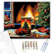 Számfestő.hu Meghitt Karácsonyi Esték - számfestő készlet – 50×60 cm (Keret nélkül) kreatív és készségfejlesztő