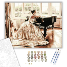 Számfestő.hu Menyasszony a zongoránál - számfestő készlet – 40×50 cm (Keretre feszítve) kreatív és készségfejlesztő