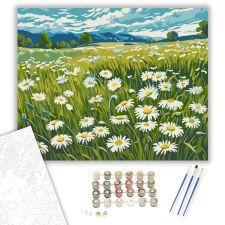 Számfestő.hu Mezei Margaréták Harmóniája - számfestő készlet – 60×70 cm (Keretre feszítve) kreatív és készségfejlesztő
