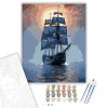 Számfestő.hu Misztikus Hajó a Hajnal Ködében - számfestő készlet – 40×50 cm (Keretre feszítve)