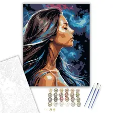 Számfestő.hu Misztikus Nő Galaxis Háttérrel - számfestő készlet – 40×50 cm (Keretre feszítve) kreatív és készségfejlesztő