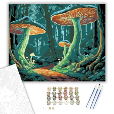 Számfestő.hu Misztikus Világító Gombák Erdője - számfestő készlet – 80×100 cm (Keretre feszítve) kreatív és készségfejlesztő