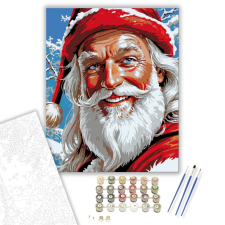 Számfestő.hu Mosolygó Télapó Varázslata - számfestő készlet – 40×50 cm (Keretre feszítve) kreatív és készségfejlesztő