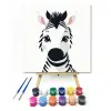 Számfestő.hu Mosolygós kis zebra - gyerek számfestő készlet – 30×30 cm (Keretre feszítve)