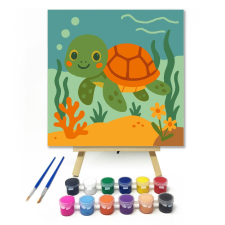 Számfestő.hu Mosolygós Teknősbébi a Tenger Mélyén - gyerek számfestő készlet kreatív és készségfejlesztő