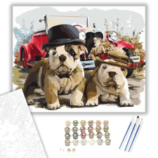 Számfestő.hu Mr. és Mrs. Bulldog - számfestő készlet – 40×50 cm (Keretre feszítve) kreatív és készségfejlesztő