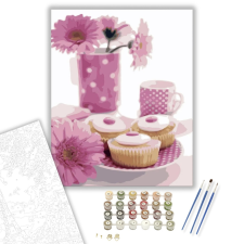 Számfestő.hu Muffinok - számfestő készlet – 40×50 cm (Keretre feszítve) kreatív és készségfejlesztő